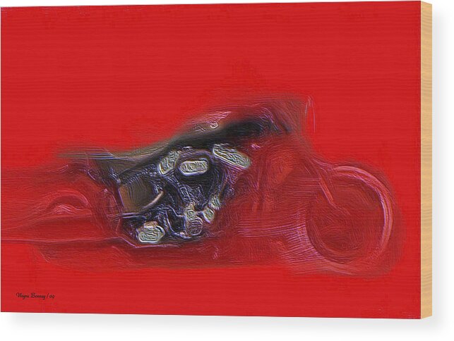 Motorcycles Wood Print featuring the painting Red Hot Fatboy #1 by Wayne Bonney