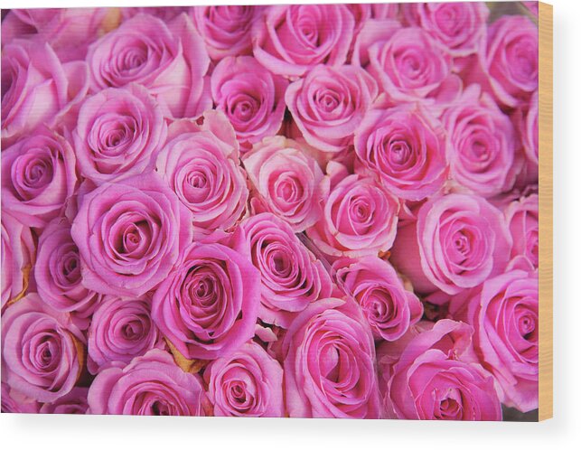 Fragility Wood Print featuring the photograph Roses For Sale In A Florist #1 by Owen Franken