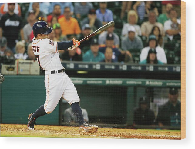 People Wood Print featuring the photograph Seattle Mariners V Houston Astros by Scott Halleran