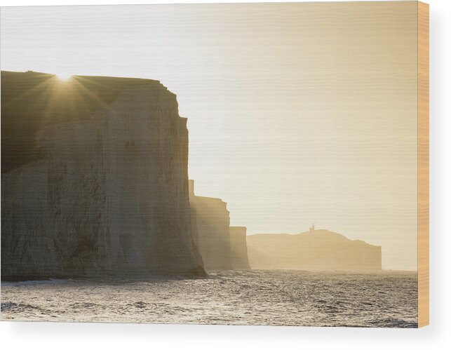 Tranquility Wood Print featuring the photograph Seven Sisters From Cuckmere Haven Beach #1 by James Warwick