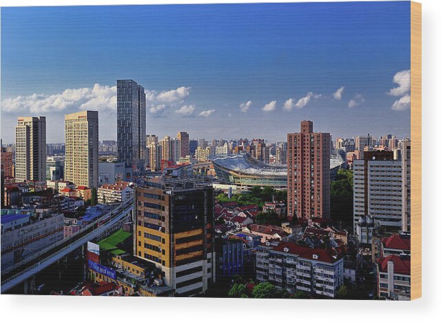 Outdoors Wood Print featuring the photograph Shanghai #1 by Geno's Image