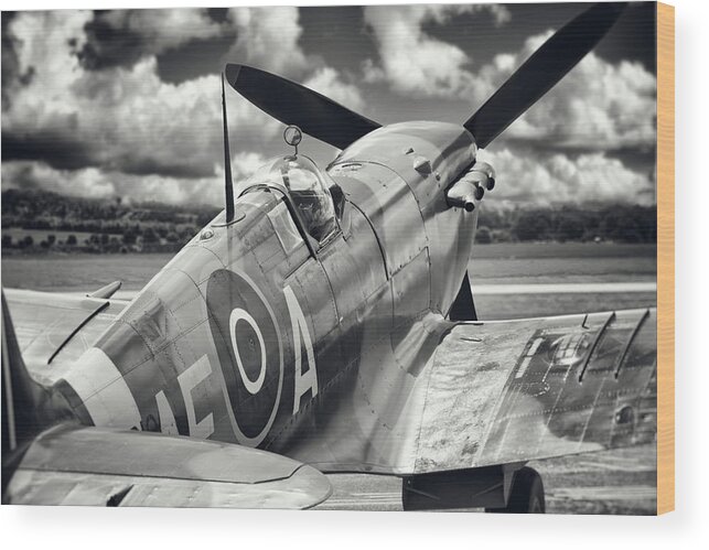Spitfire Wood Print featuring the photograph Spitfire #1 by Ian Merton