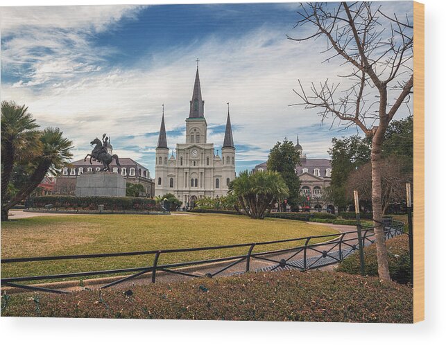 Cathedral Wood Print featuring the photograph St. Louis Cathedral III #1 by Chris Moore