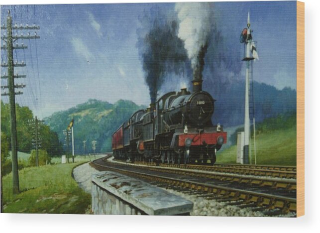 Transportation Wood Print featuring the painting Storming Dainton by Mike Jeffries