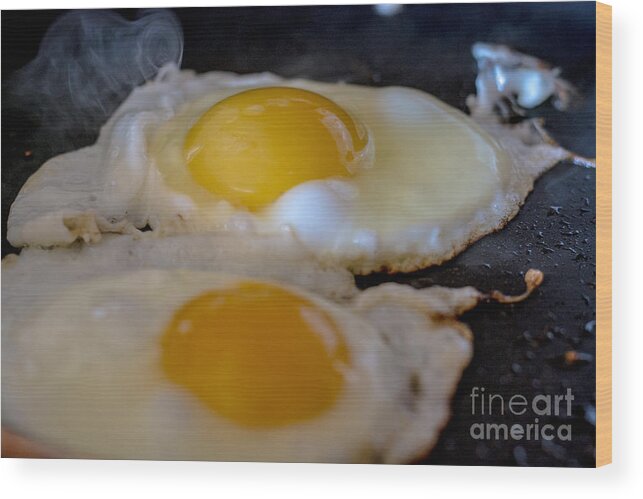 Kitchen Art Wood Print featuring the photograph Sunny Side Up Please #1 by Cheryl Baxter