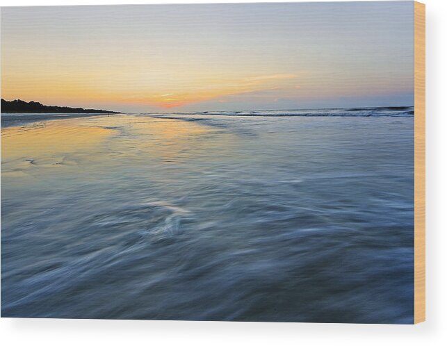 Atlantic Ocean Wood Print featuring the photograph Sunrise on Hilton Head Island #1 by Peter Lakomy