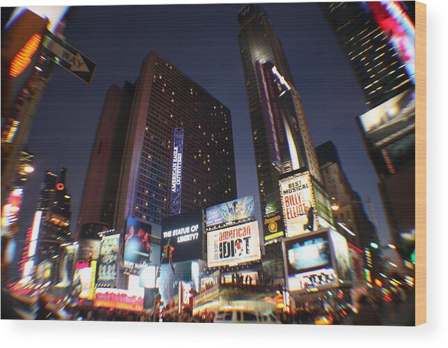 New York Wood Print featuring the photograph Times Square NYC by Rogerio Mariani
