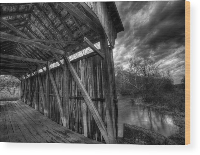 Covered Bridge Wood Print featuring the photograph Trinity Road Covered Bridge #1 by David Dufresne