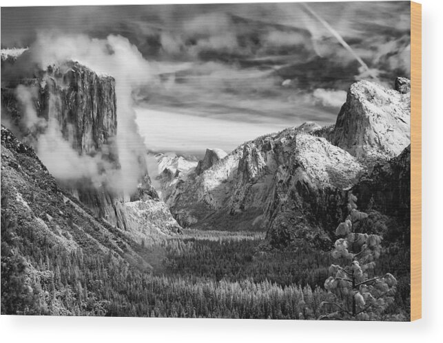 Yosemite Wood Print featuring the photograph Tunnel View in Yosemite #1 by Alexis Birkill