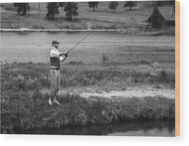 Fly Fishing Wood Print featuring the photograph Vintage Fly Fishing #1 by Ron White