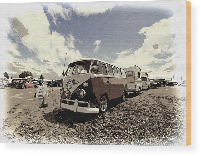  Vw Wood Print featuring the photograph VW Bus Show #2 by Steve McKinzie