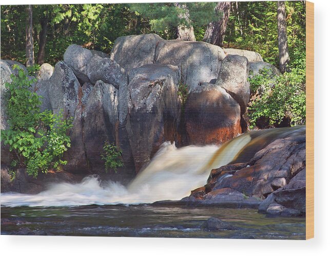 Upper Dave's Falls Wood Print featuring the photograph Where Tranquil Waters Run #1 by Leda Robertson