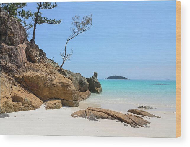 Tide Wood Print featuring the photograph Whitehaven Beach Whitsunday Island #1 by Bbuong