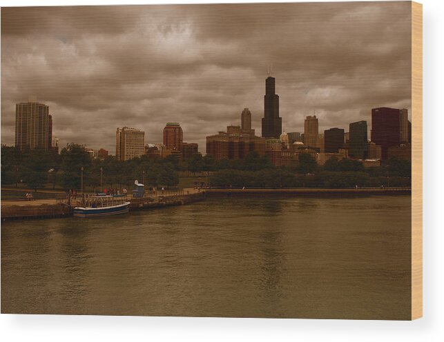 Winterpacht Wood Print featuring the photograph Windy City by Miguel Winterpacht