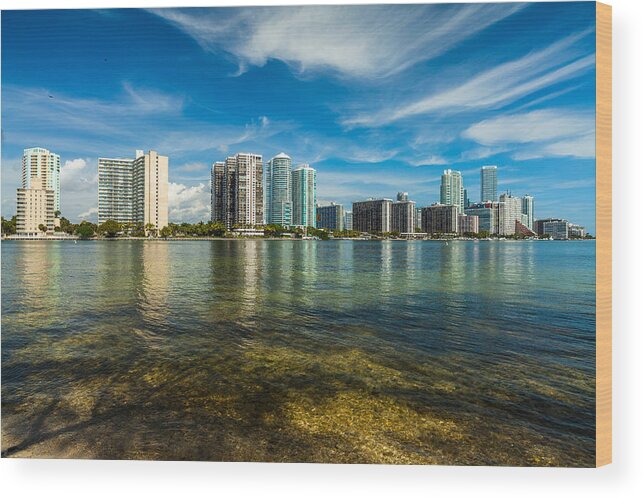 Architecture Wood Print featuring the photograph Miami Skyline #10 by Raul Rodriguez