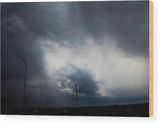 Stormscape Wood Print featuring the photograph More Strong Cells moving over South Central Nebraska #8 by NebraskaSC