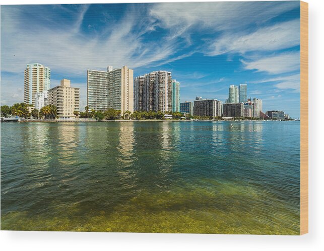 Architecture Wood Print featuring the photograph Miami Skyline #11 by Raul Rodriguez