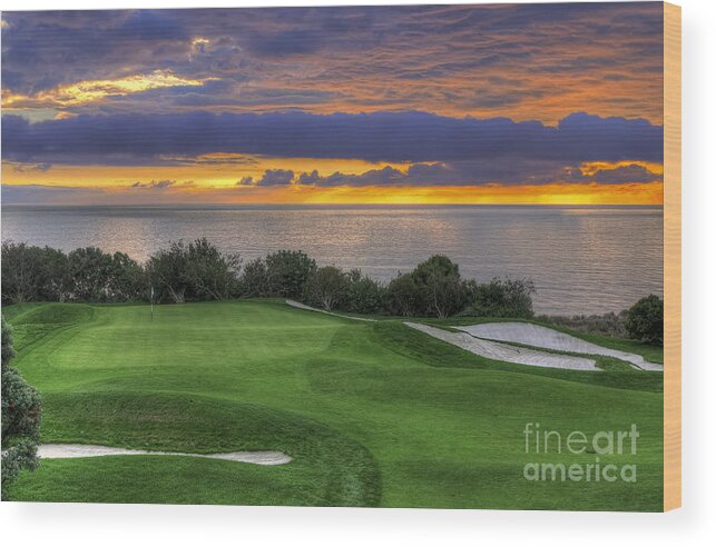 11th Green Wood Print featuring the photograph 11th Green - Trump National Golf Course by Eddie Yerkish