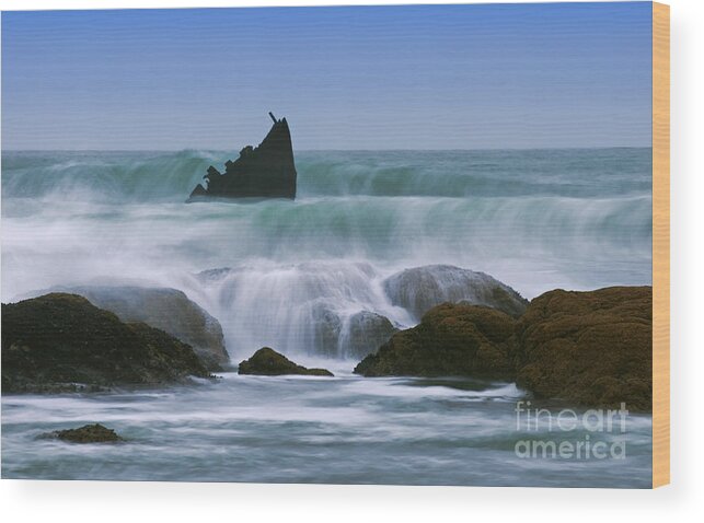 Shipwreck Wood Print featuring the photograph 120118p106 by Arterra Picture Library