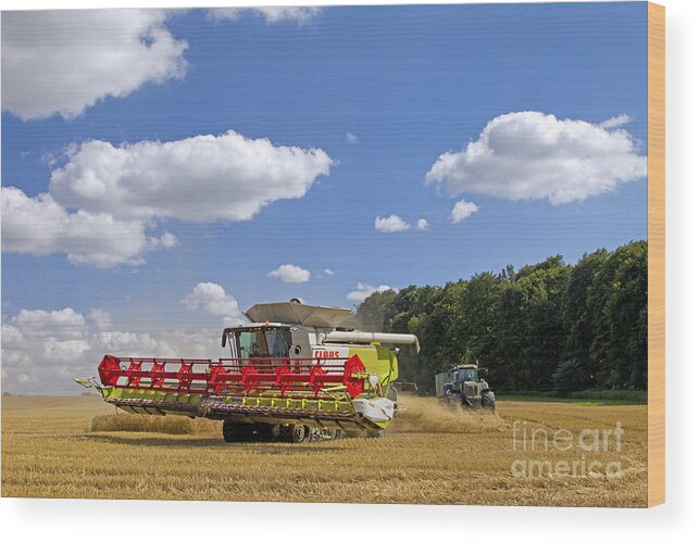 Combine Harvester Wood Print featuring the photograph 130201p023 by Arterra Picture Library
