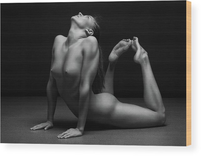 Yoga Wood Print featuring the photograph Bodyscape by Anton Belovodchenko