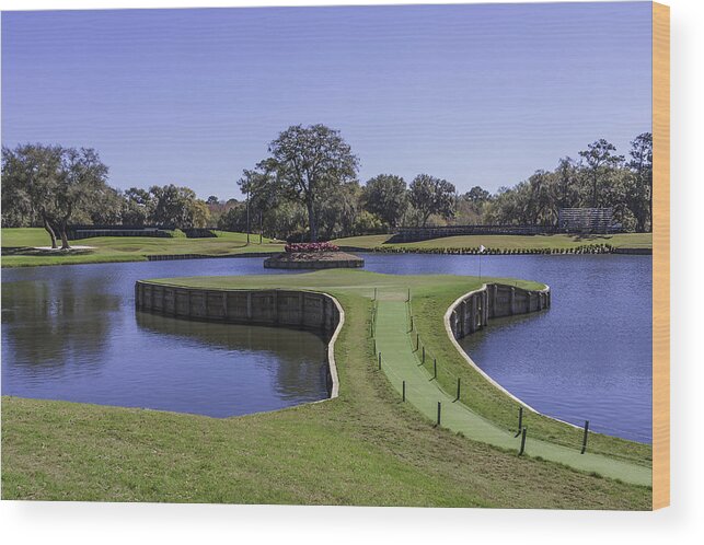 17th Wood Print featuring the photograph 17th Hole or Island Green at TPC Sawgrass by Karen Stephenson