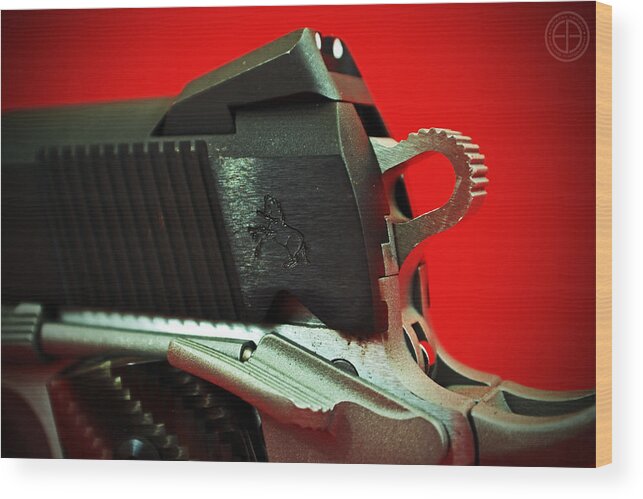 Gun Wood Print featuring the digital art 1911 Rampant Colt by Jorge Estrada