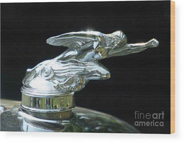 Car Wood Print featuring the photograph 1928 Studebaker Hood Ornament by Crystal Nederman