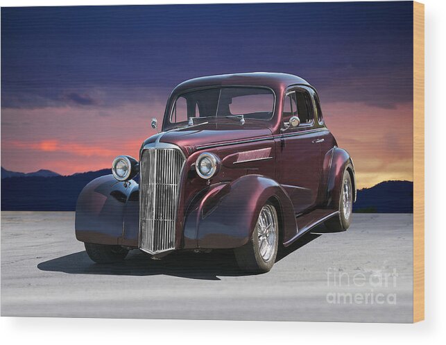 Coupe Wood Print featuring the photograph 1937 Chevy 'Black Cherry' Coupe by Dave Koontz