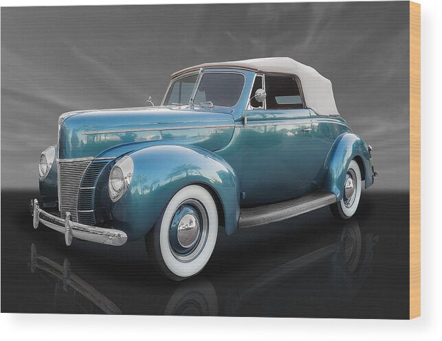 Frank J Benz Wood Print featuring the photograph 1940 Ford Deluxe Convertible by Frank J Benz