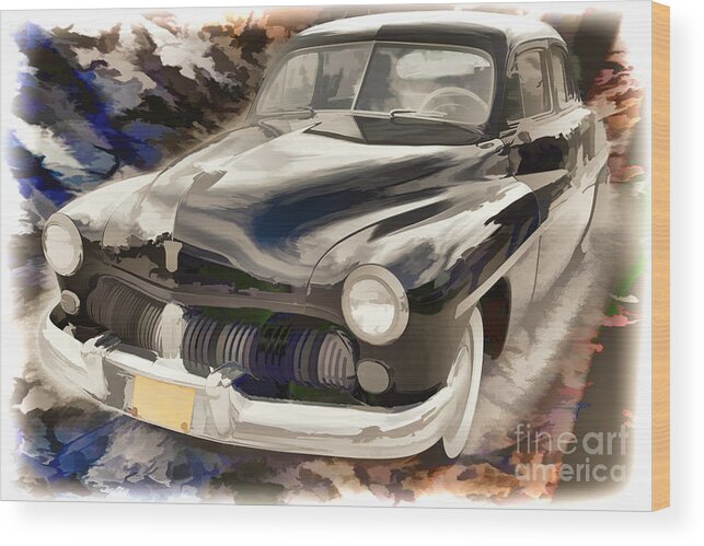 Painting Wood Print featuring the painting 1949 Mercury Classic Car Painting in Color 3192.02 by M K Miller