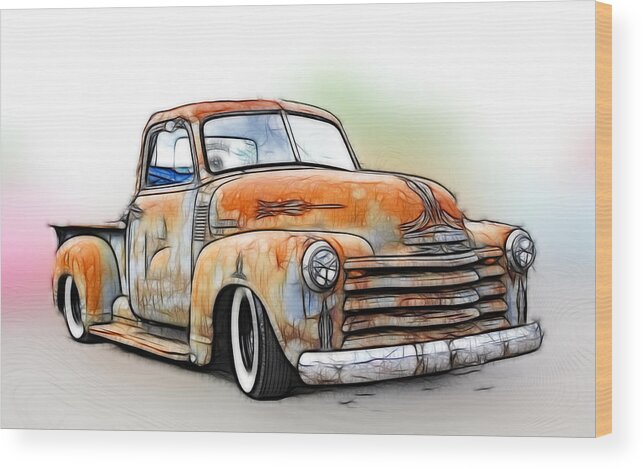 Classic Wood Print featuring the photograph 1950 Chevy Truck by Steve McKinzie