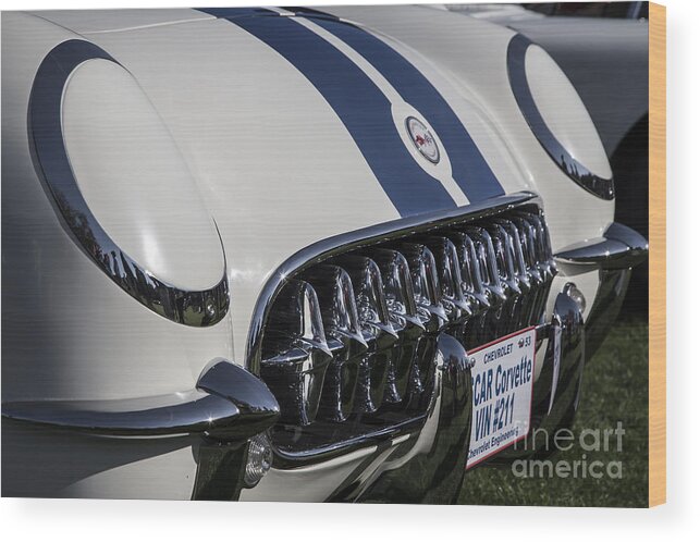 1953 Chevrolet Corvette Wood Print featuring the photograph 1953 Nascar Corvette by Dennis Hedberg