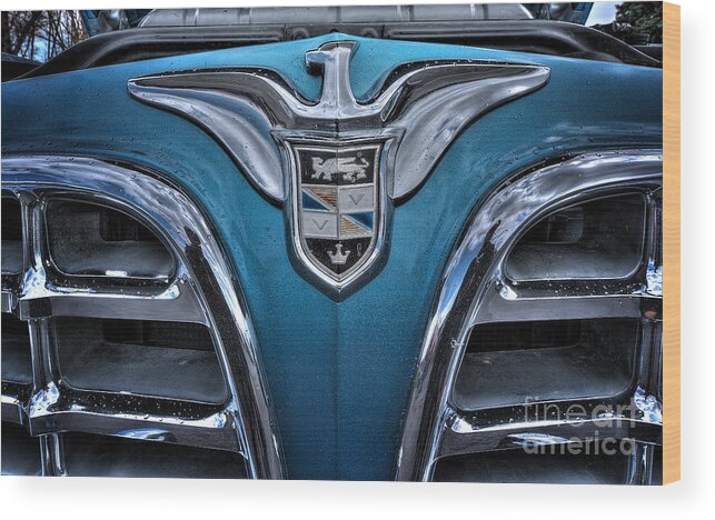 1955 Chrysler Imperial Grille Wood Print featuring the photograph 1955 Chrysler Imperial grille by Arttography LLC