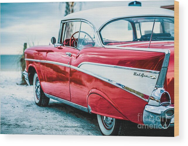 1957 Wood Print featuring the photograph 1957 Chevy Bel Air by Edward Fielding