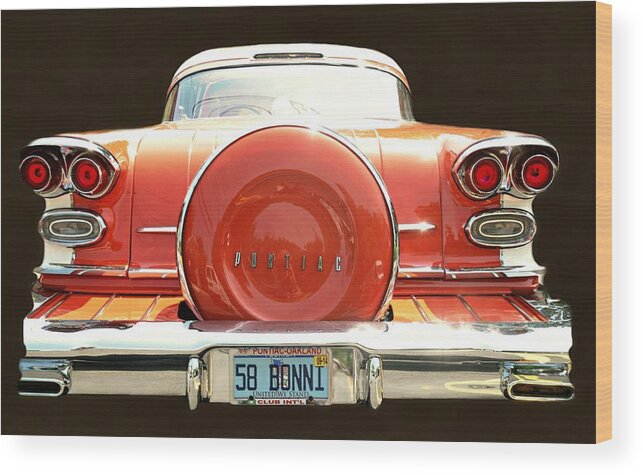Car Wood Print featuring the photograph 1958 Pontiac Bonneville by Diana Angstadt