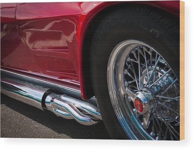 63 Wood Print featuring the photograph 1963 Red Corvette by David Patterson