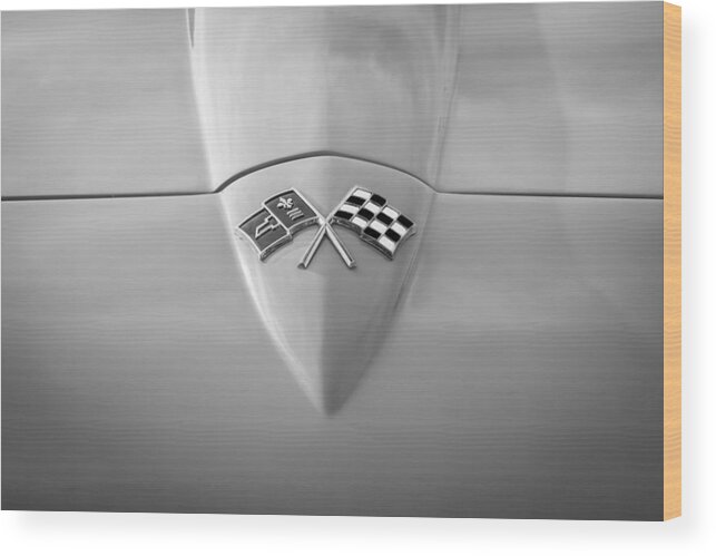 1965 Wood Print featuring the photograph 1965 Chevrolet Corvette Sting Ray Coupe BW  #10 by Rich Franco