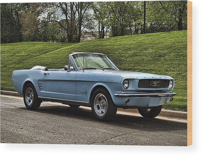 1965 Wood Print featuring the photograph 1965 Mustang Convertible by Tim McCullough