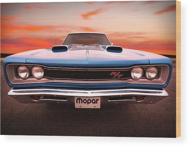  Wood Print featuring the photograph 1969 Dodge Coronet R/T in B5 Blue by Gordon Dean II