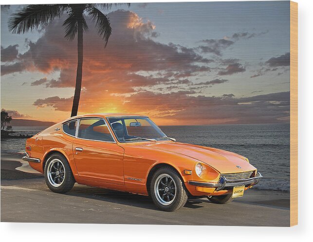 Auto Wood Print featuring the photograph 1971 Datsun 240Z 'The Legend Begins' by Dave Koontz