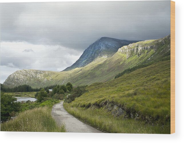 Road Wood Print featuring the photograph Road Trip Scottish Northern Highlands by Sally Ross