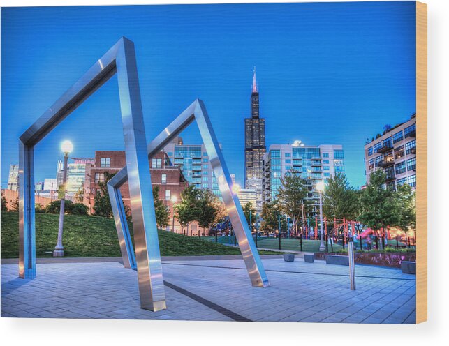 Adams Wood Print featuring the photograph Mary Bartelme Park at Sunset #2 by Anthony Doudt