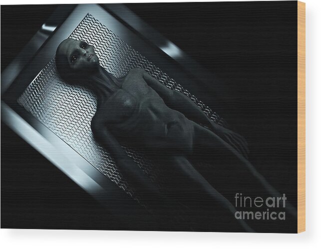 Autopsy Wood Print featuring the photograph Alien Autopsy #2 by Science Picture Co