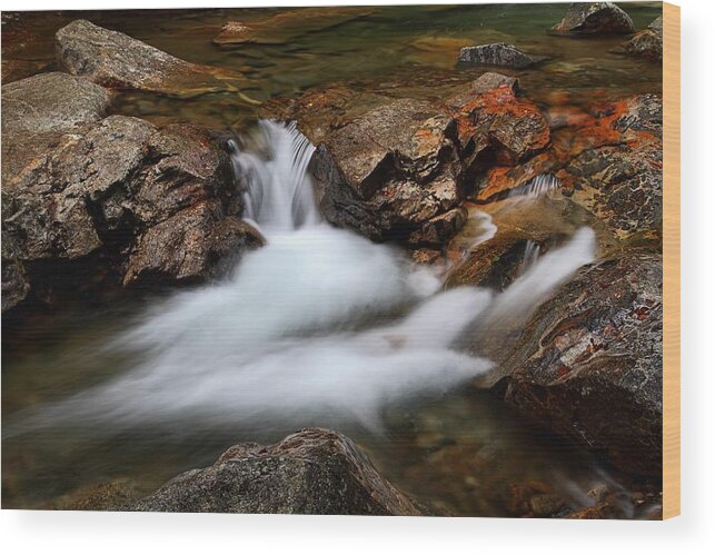 The Basin Wood Print featuring the photograph Basin Cascade #2 by Mike Farslow