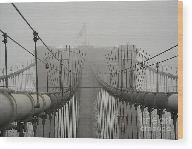 Roebling Wood Print featuring the photograph Cables on the Bridge #1 by David Bearden