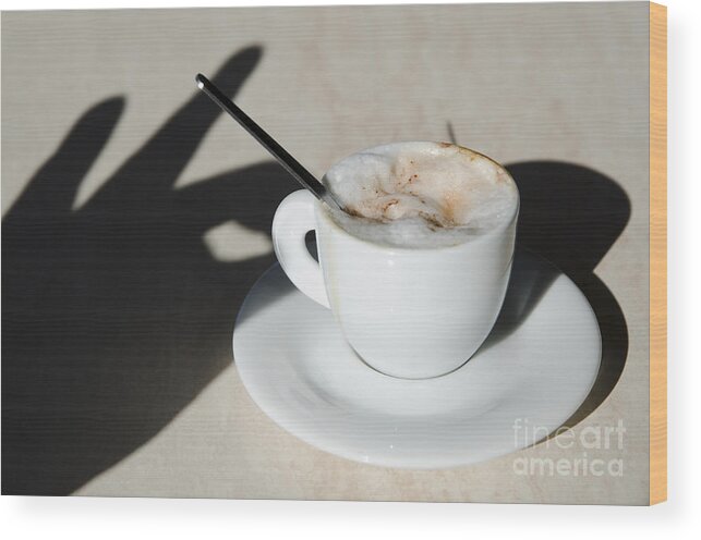 Coffee Wood Print featuring the photograph Cup of coffee #2 by Mats Silvan