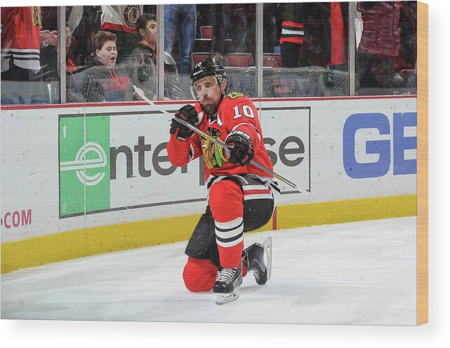 Patrick Sharp Wood Print featuring the photograph Dallas Stars V Chicago Blackhawks #2 by Bill Smith