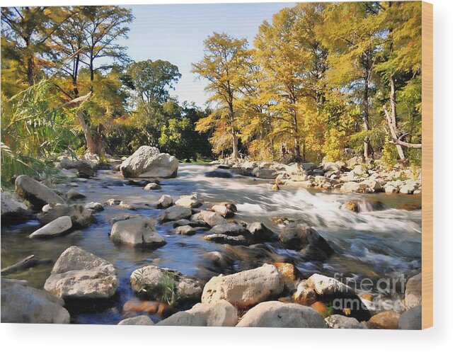 River Wood Print featuring the photograph Guadalupe River #2 by Savannah Gibbs