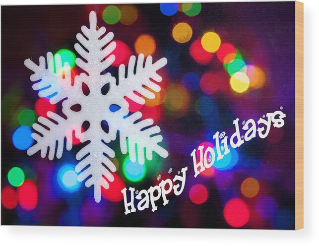 Greeting Card Wood Print featuring the photograph Happy Holidays #3 by Cathy Kovarik
